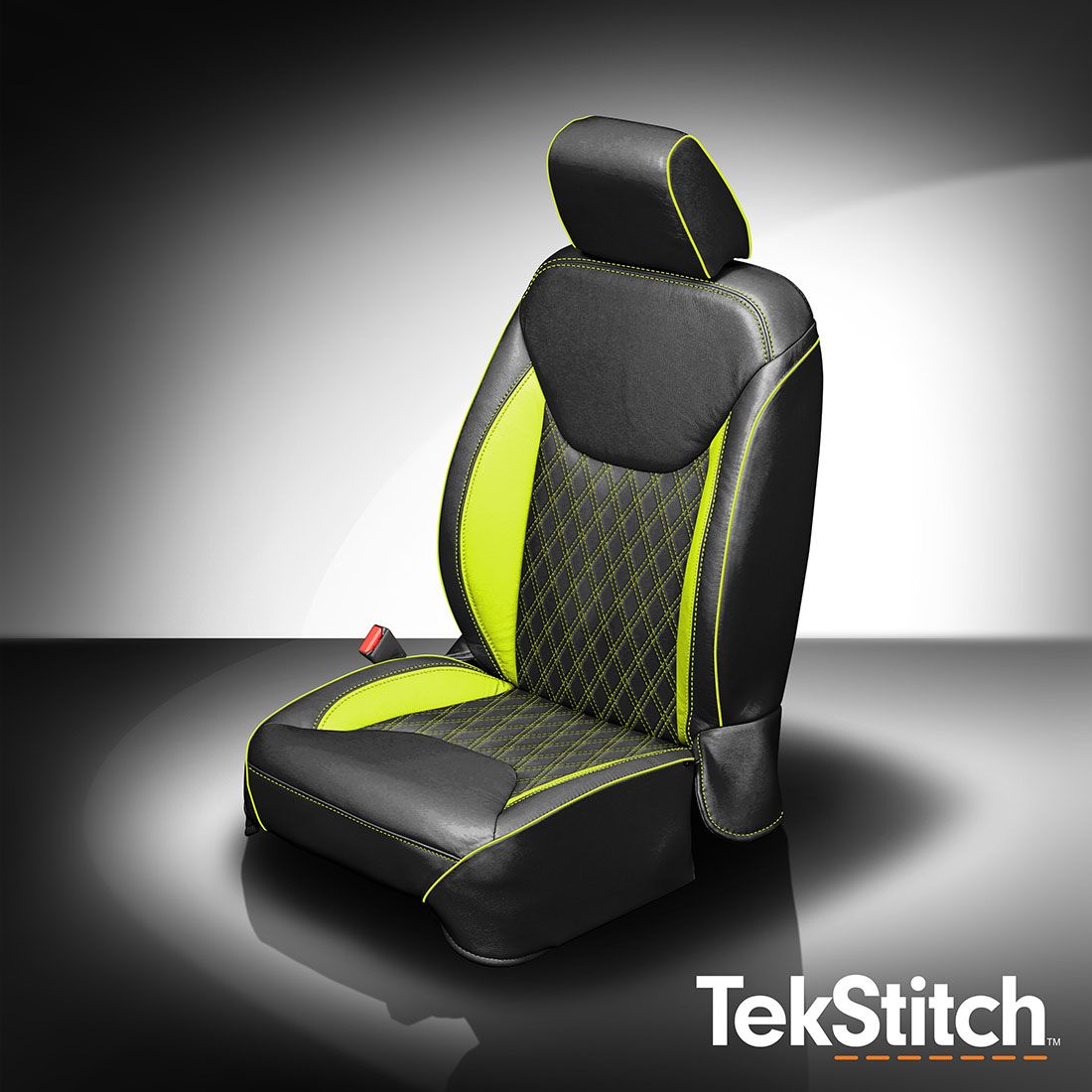Black wrap, Electric Lime Vinyl wings
Electric Lime contrast all stitch, Electric Lime piping, Tekstitch Double Diamond Insert, Tek Color Electric Lime