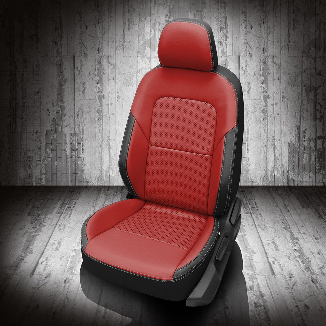 BLACK wrap, RED Center, Perf Inserts, SILVER contrast all stitch, RED wings