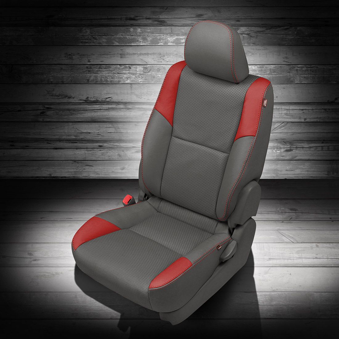 ICE GREY wrap, RED Wings, Perf Body, RED contrast all stitch