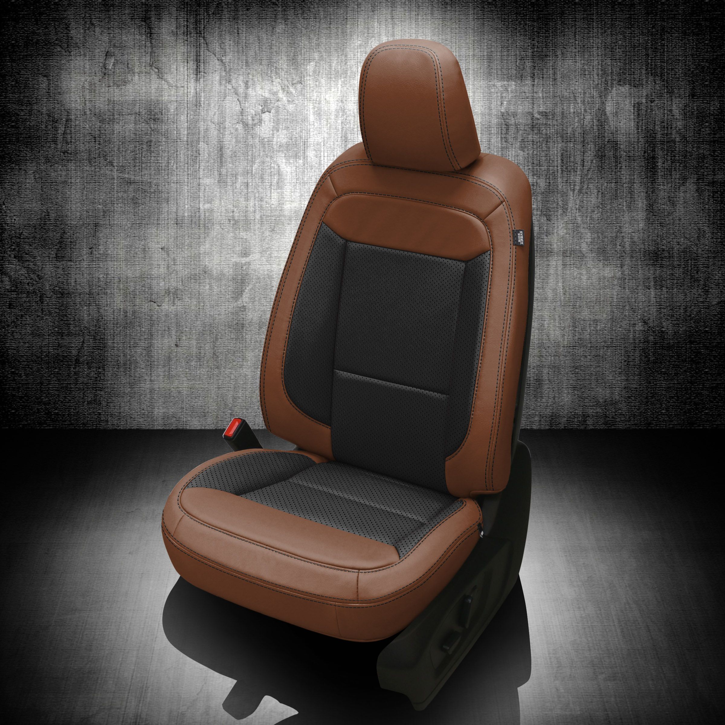 MAHOGANY wrap, BLACK Insert, Perf Inserts & Wings, BLACK contrast stitch, BLACK wings