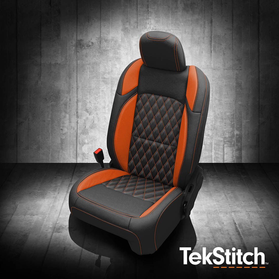 Black wrap, Tangerine wings, Tangerine contrast all stitch, Tekstitch Diamond Insert, Tek color Tangerine