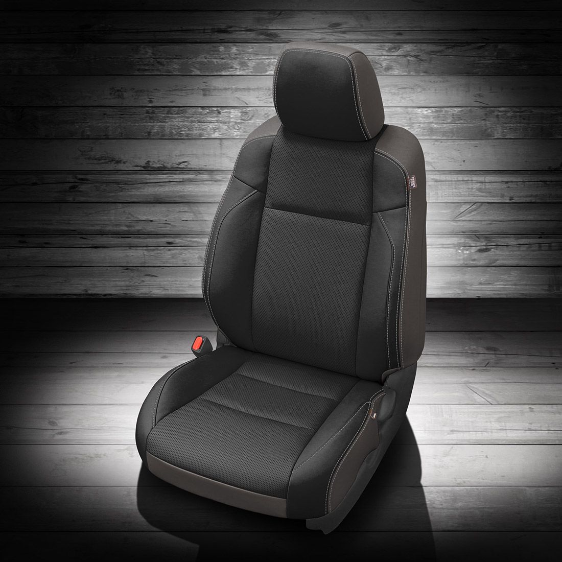 LT GREY wrap, BLACK Facing, Perf Body, SILVER contrast all stitch