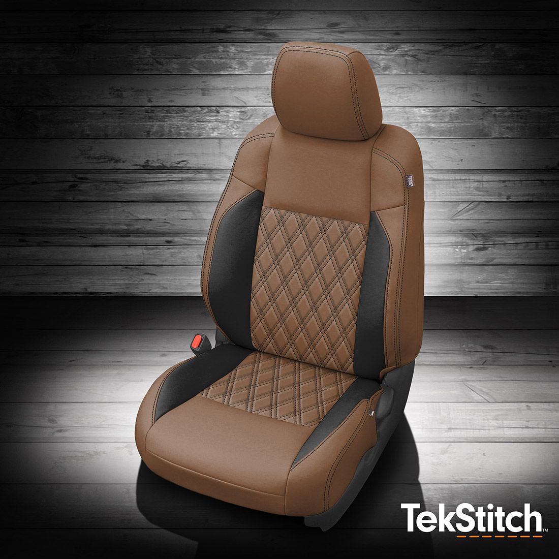 Walnut wrap, tekstitch Double Diamond Insert, Black wings, Black contrast all stitch, Tek color Black
