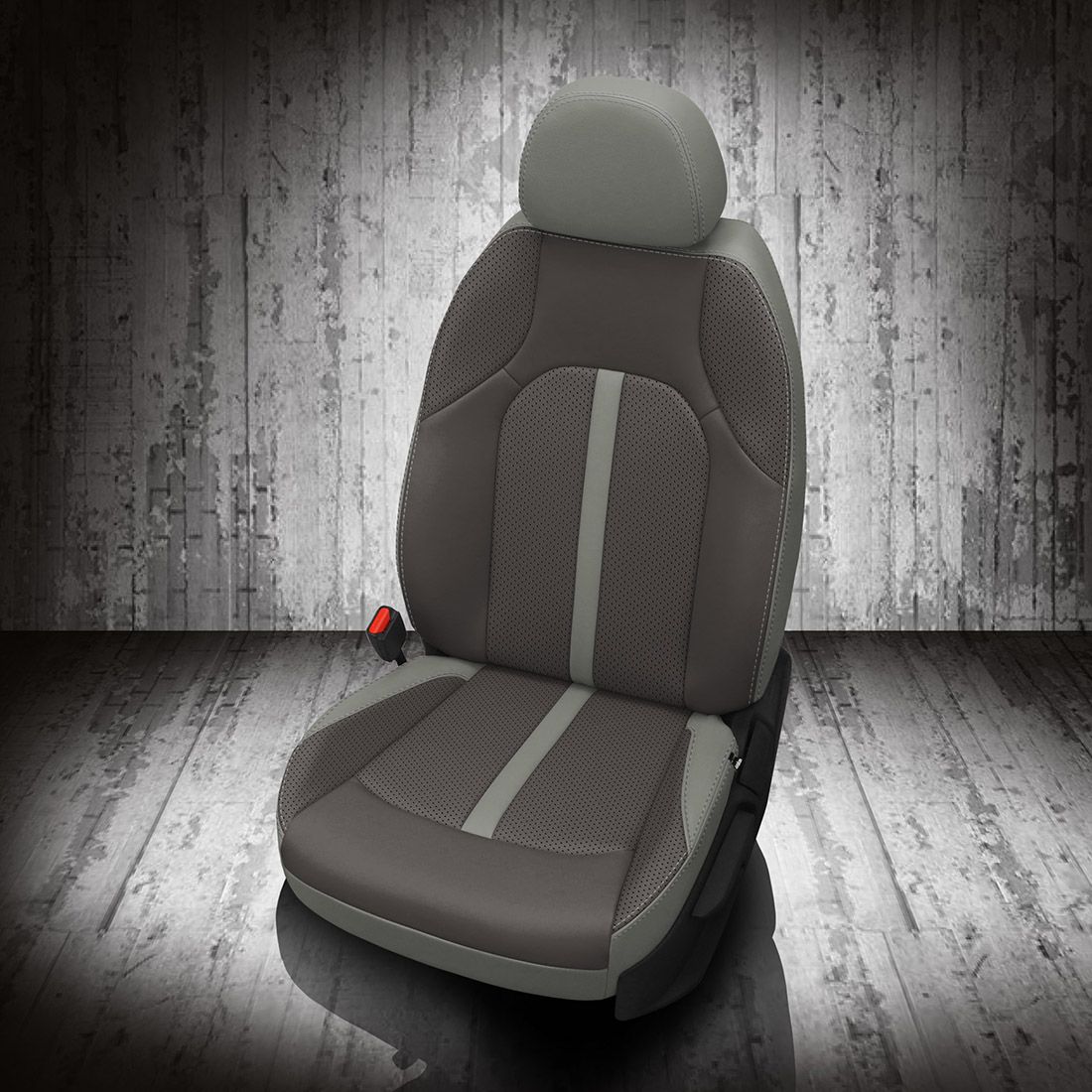 FROST wrap, LT GREY Body, Perf Inserts & Wings, SILVER contrast all stitch, LT GREY wings