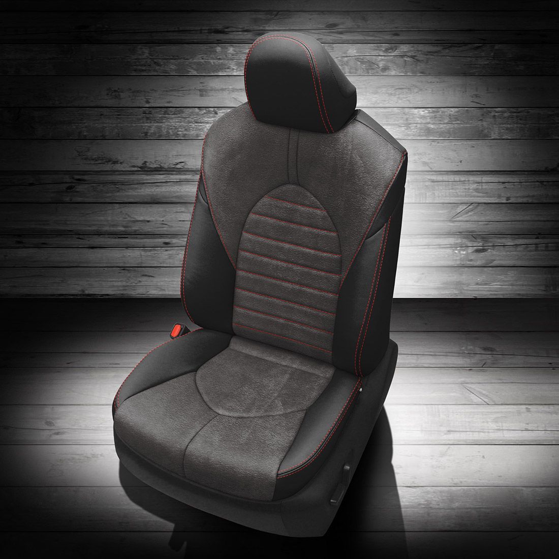 BLACK wrap, ~6929 DARK SLATE Body, RED contrast all stitch