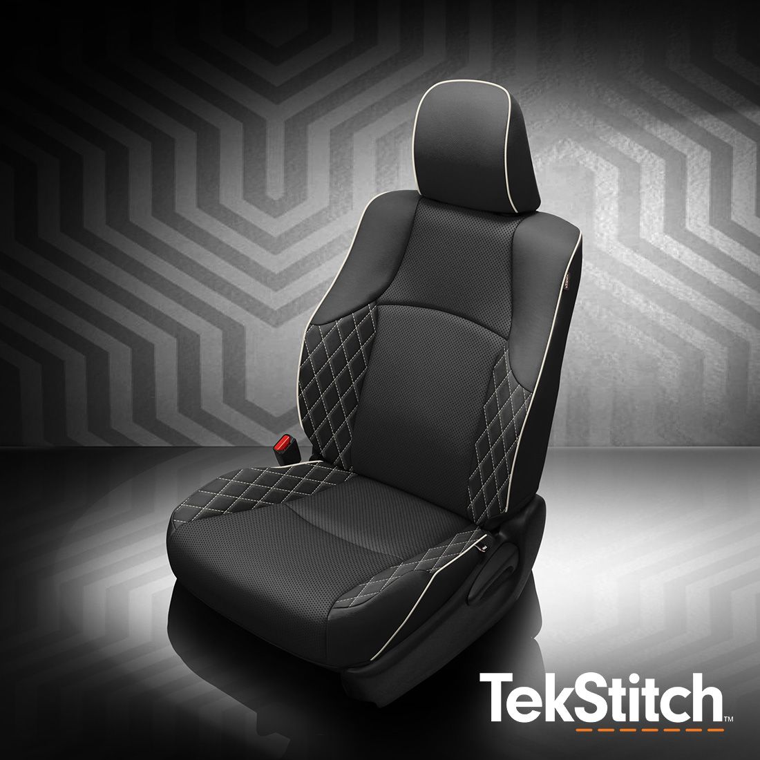 Black wrap, perf body, Pearl piping, TekStitch Diamond Wings, Tek Color Pearl