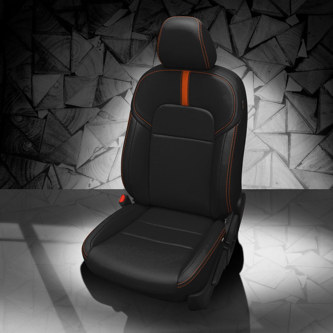 BLACK wrap, TANGERINE Wings, TANGERINE contrast all stitch