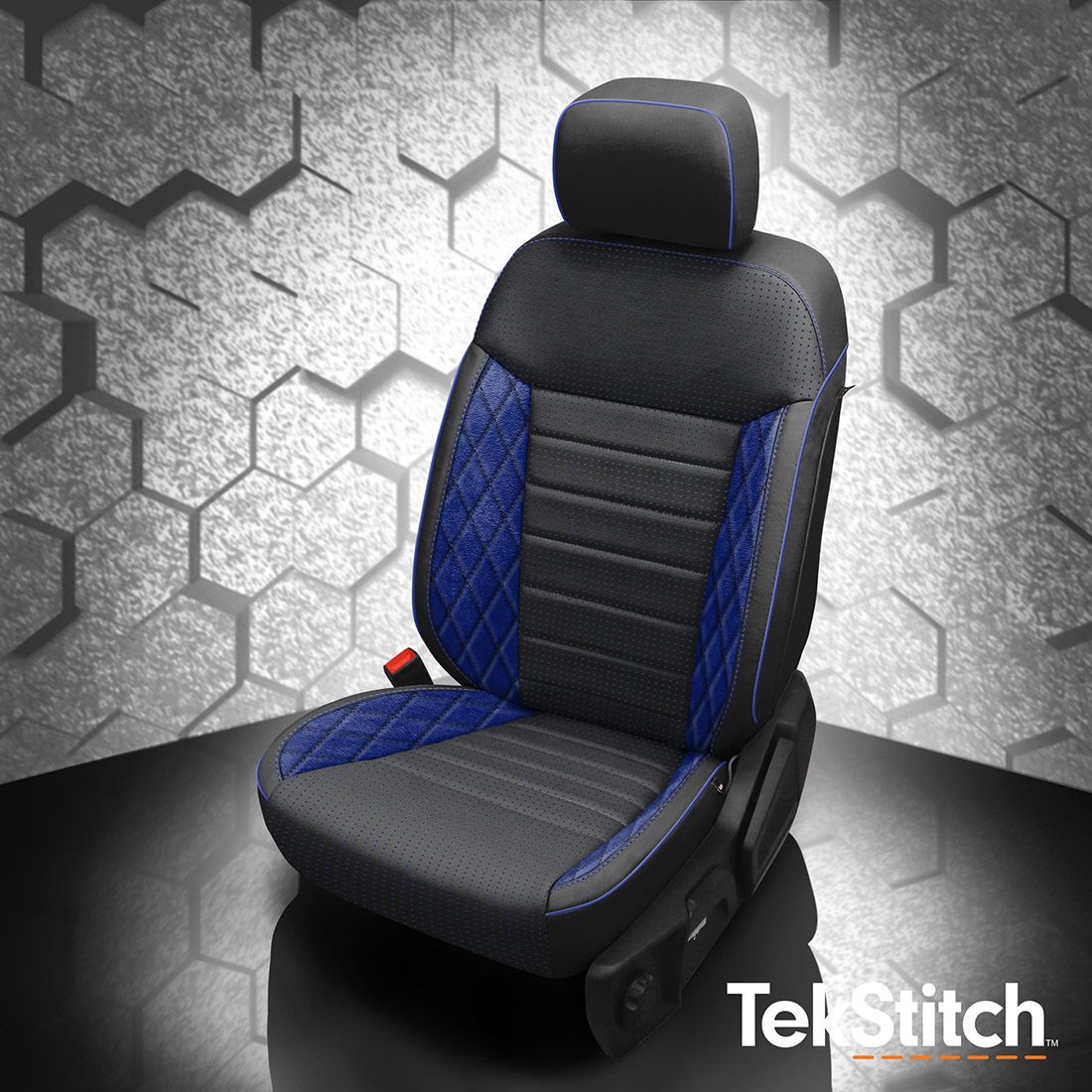 Black wrap, Barracuda Blue body, Sapphire Suedezkin wings, Cobalt contrast all stitch no insert, Cobalt piping, TekStitch Diamond Wings, Tek color Black