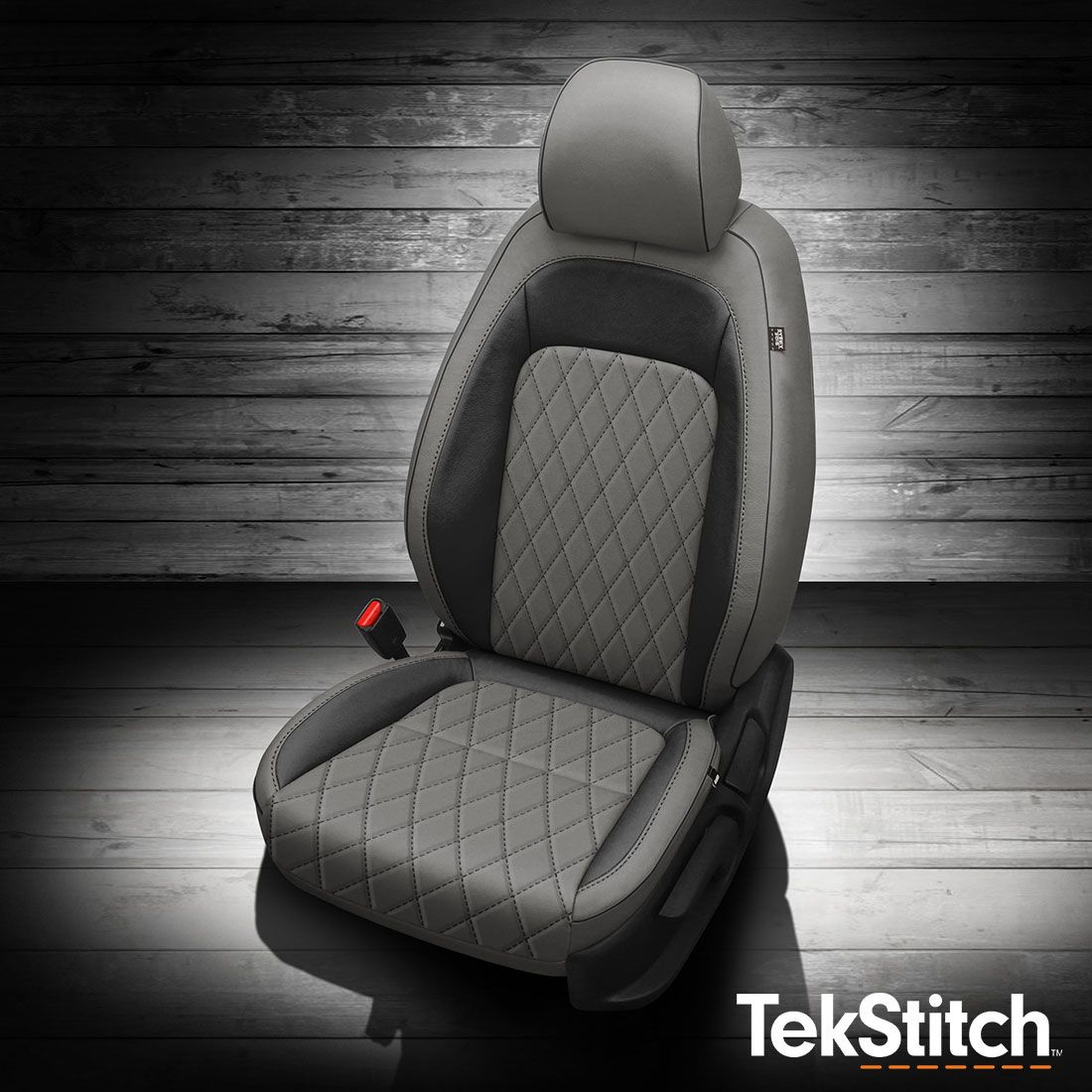 Ice Grey wrap, Black wings, Black contrast all stitch, Black piping, TekStitch Diamond Insert Black TekColor