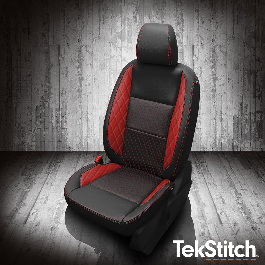 Black wrap, Barracuda Red insert, Red wings, Red contrast all stitch, TekStitch Diamond Wings Red TekColor