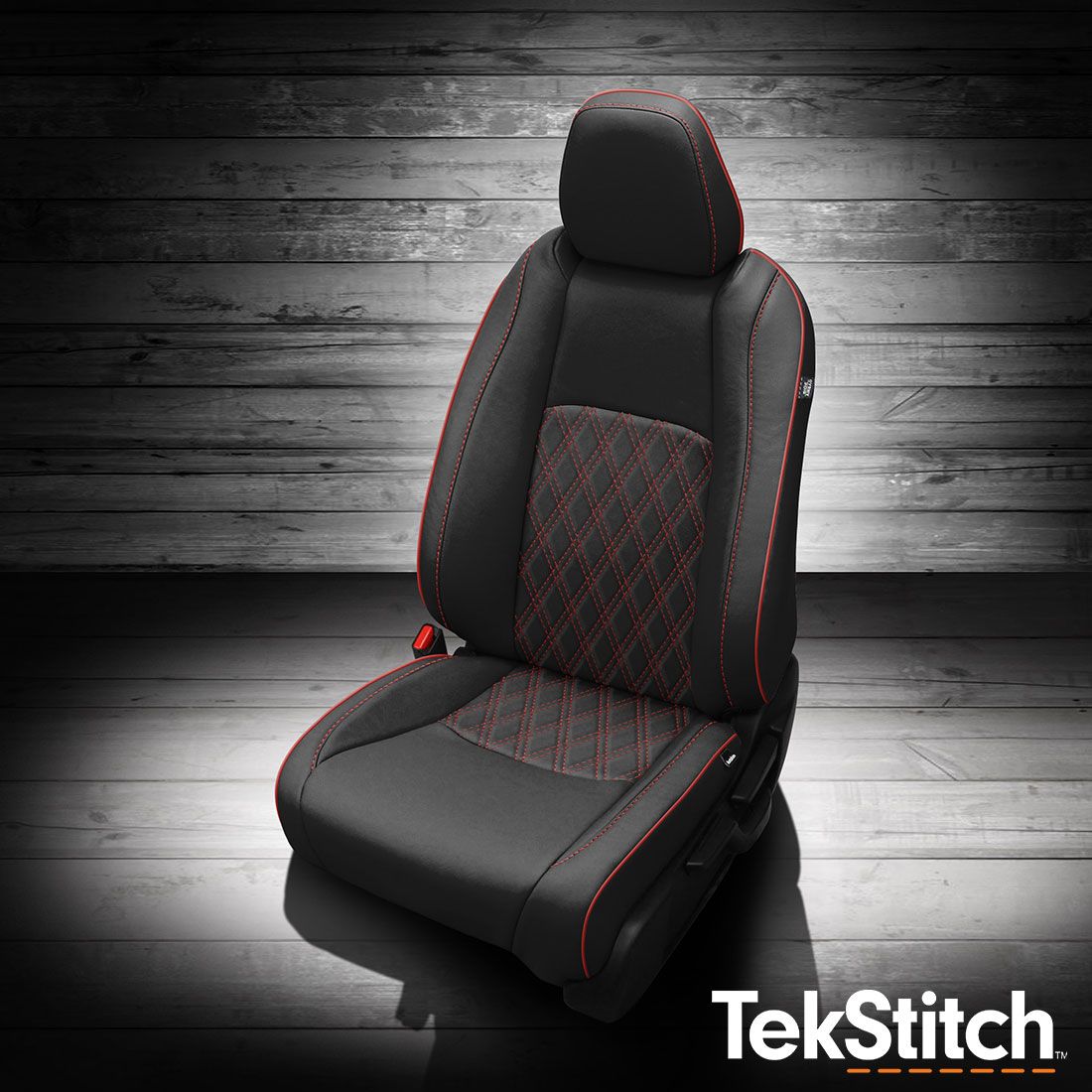 Black wrap, Red contrast all stitch, Red piping, TekStitch Double Diamond Insert Red TekColor