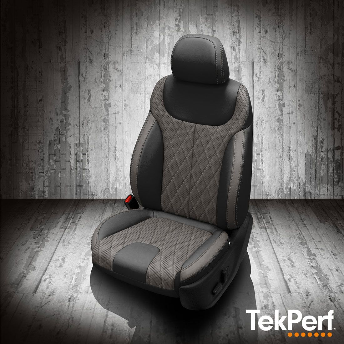 Black wrap, Lt. Grey insert, perf insert, Lt. Grey wings, Lt. Grey contrast all stitch, TekStitch Diamond Insert Lt. Grey TekColor