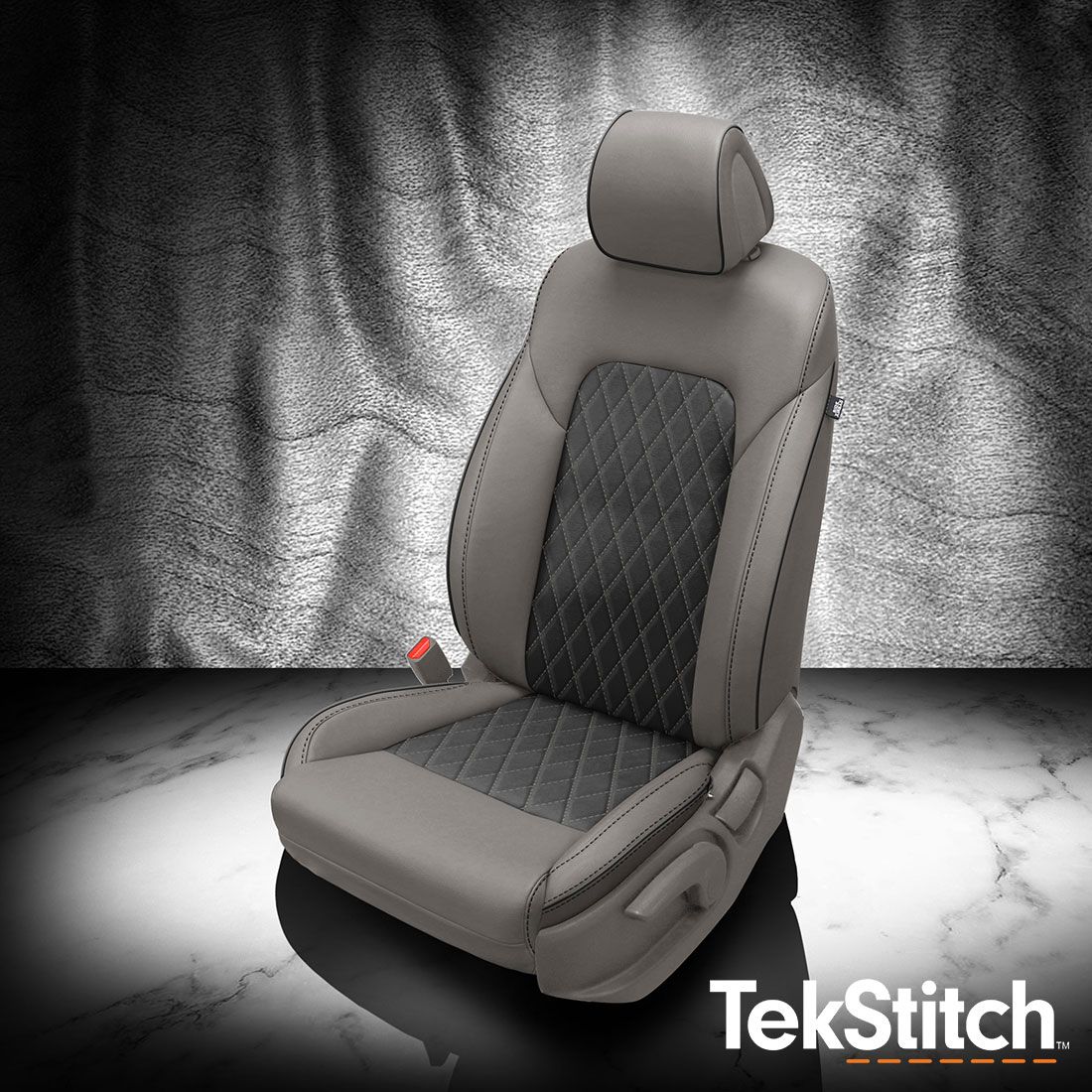 Ash wrap, Black insert, Black contrast all stitch, Black piping, TekStitch Diamond Insert Ash TekColor