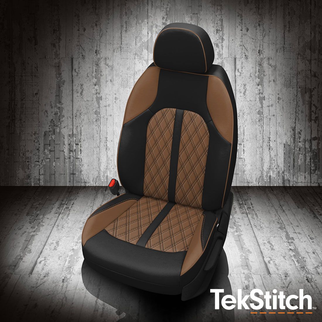 Black wrap, Walnut insert, Walnut wings, Walnut contrast all stitch, Walnut piping, TekStitch Double Diamond Insert Black TekColor
