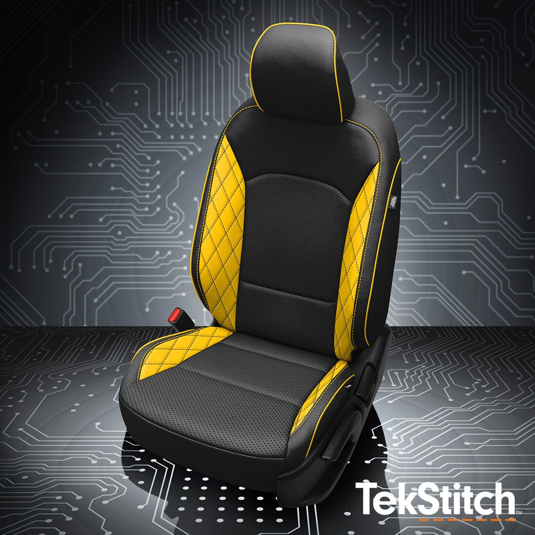 Black wrap, perf combo, Hyper Yellow wings, Hyper Yellow contrast all stitch, Hyper Yellow piping, TekStitch Diamond Wings Black TekColor