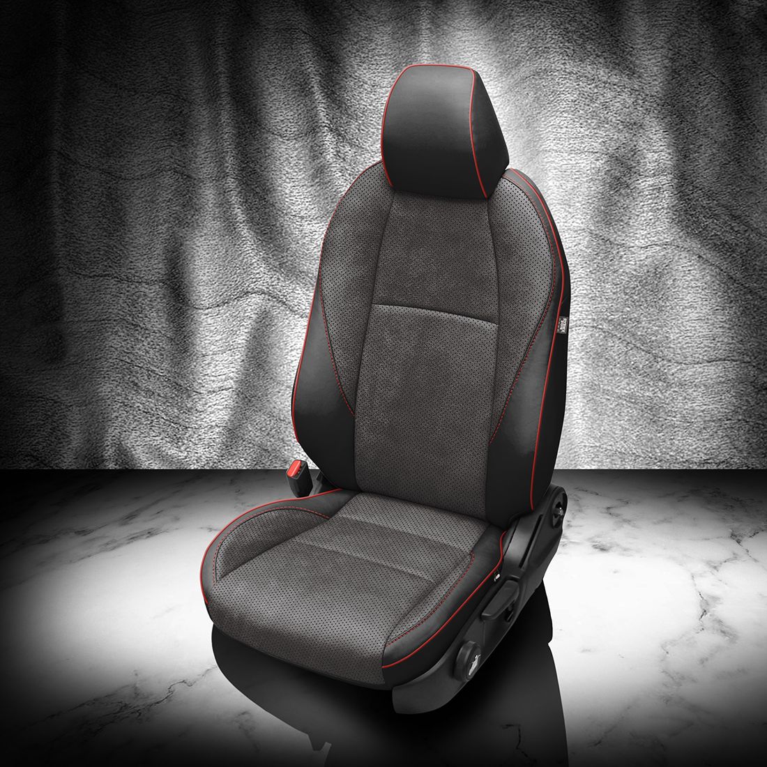 BLACK wrap, ~6929 DARK SLATE Body, Perf Body & Wings, RED piping, ~6929 DARK SLATE wings
