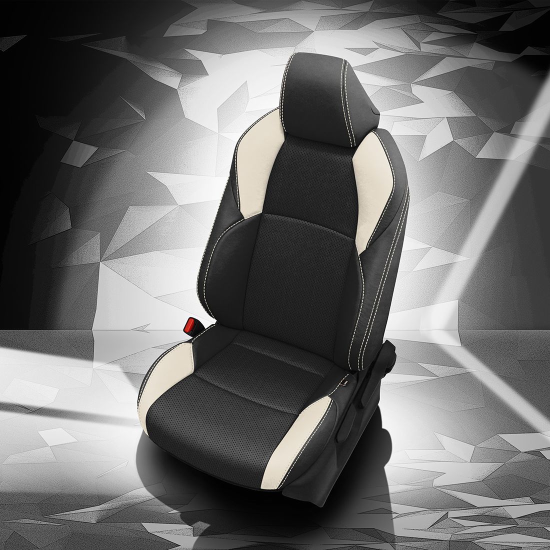 BLACK wrap, PEARL Wings, Perf Body, PEARL contrast all stitch