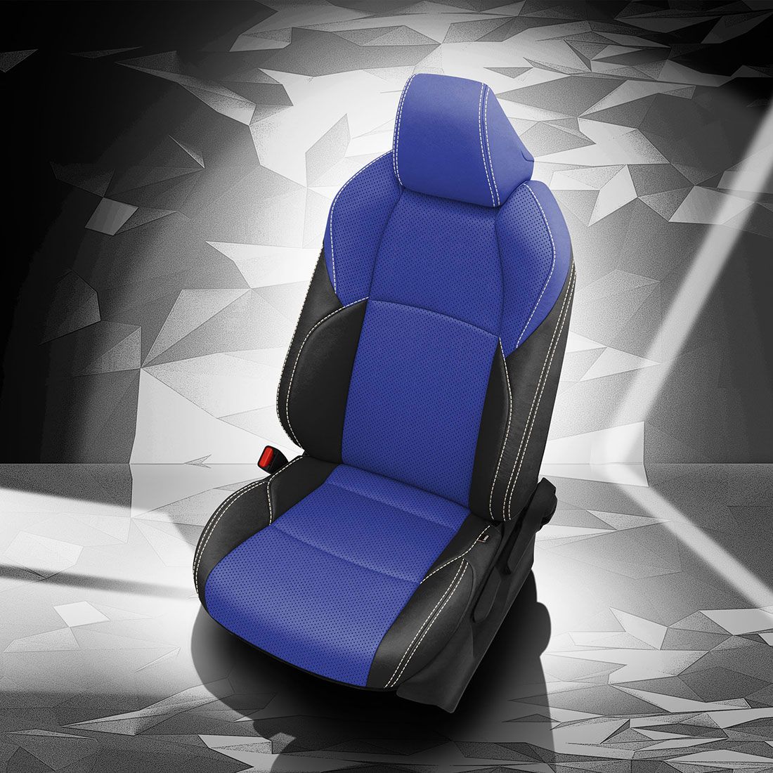 BLACK wrap, COBALT Center, Perf Body, PEARL contrast all stitch