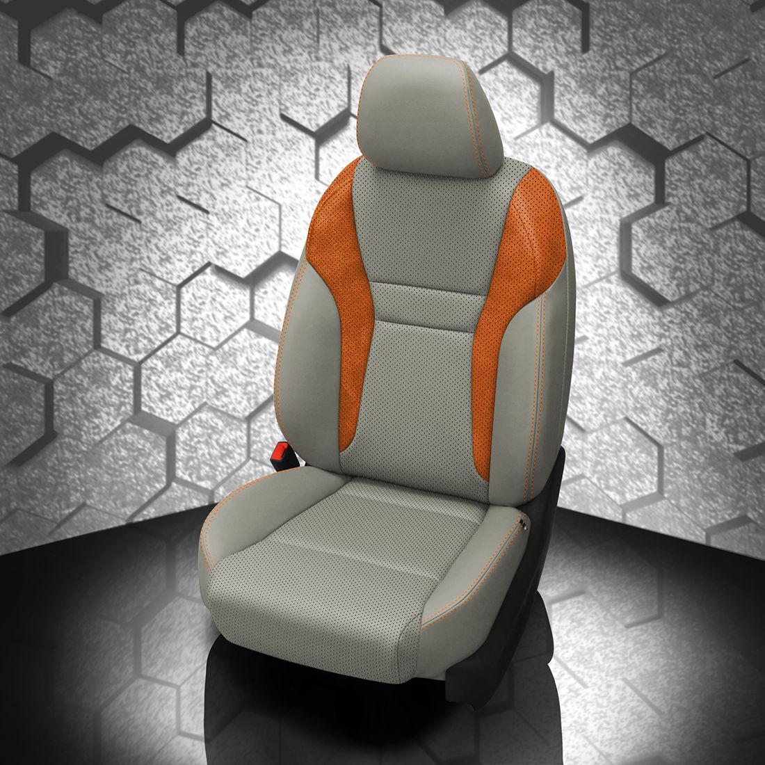 FOSSIL wrap, ~3032 MANGO Wings, Perf Body & Wings, +CITRUS ORANGE contrast all stitch