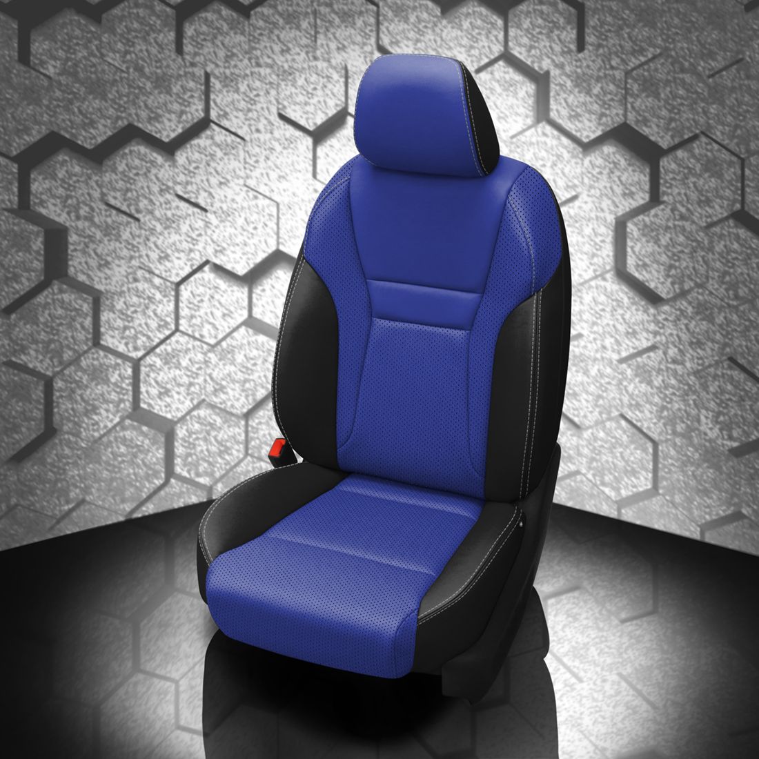 BLACK wrap, COBALT Center, Perf Combo & Wings, SILVER contrast all stitch, COBALT wings