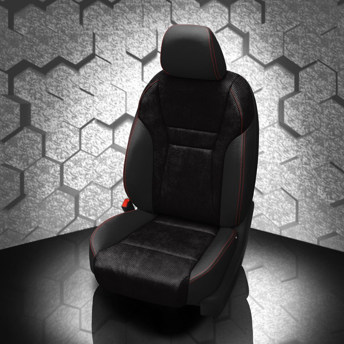 BLACK wrap, ~3030 RAVEN Body, Perf Body & Wings, RED contrast all stitch, ~3030 RAVEN wings
