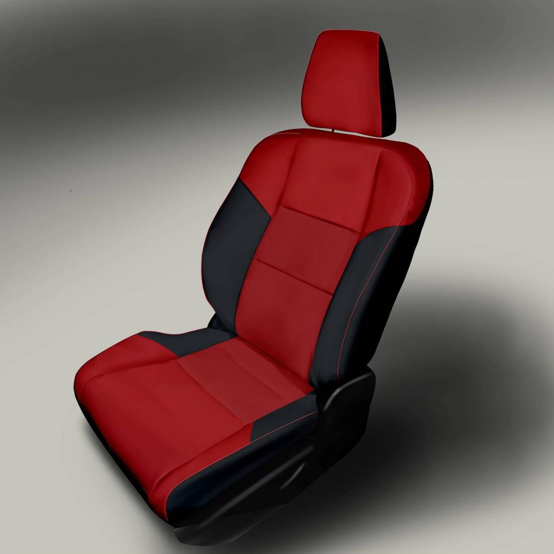 BLACK wrap, RED Center, Perf Inserts, RED piping, RED wings