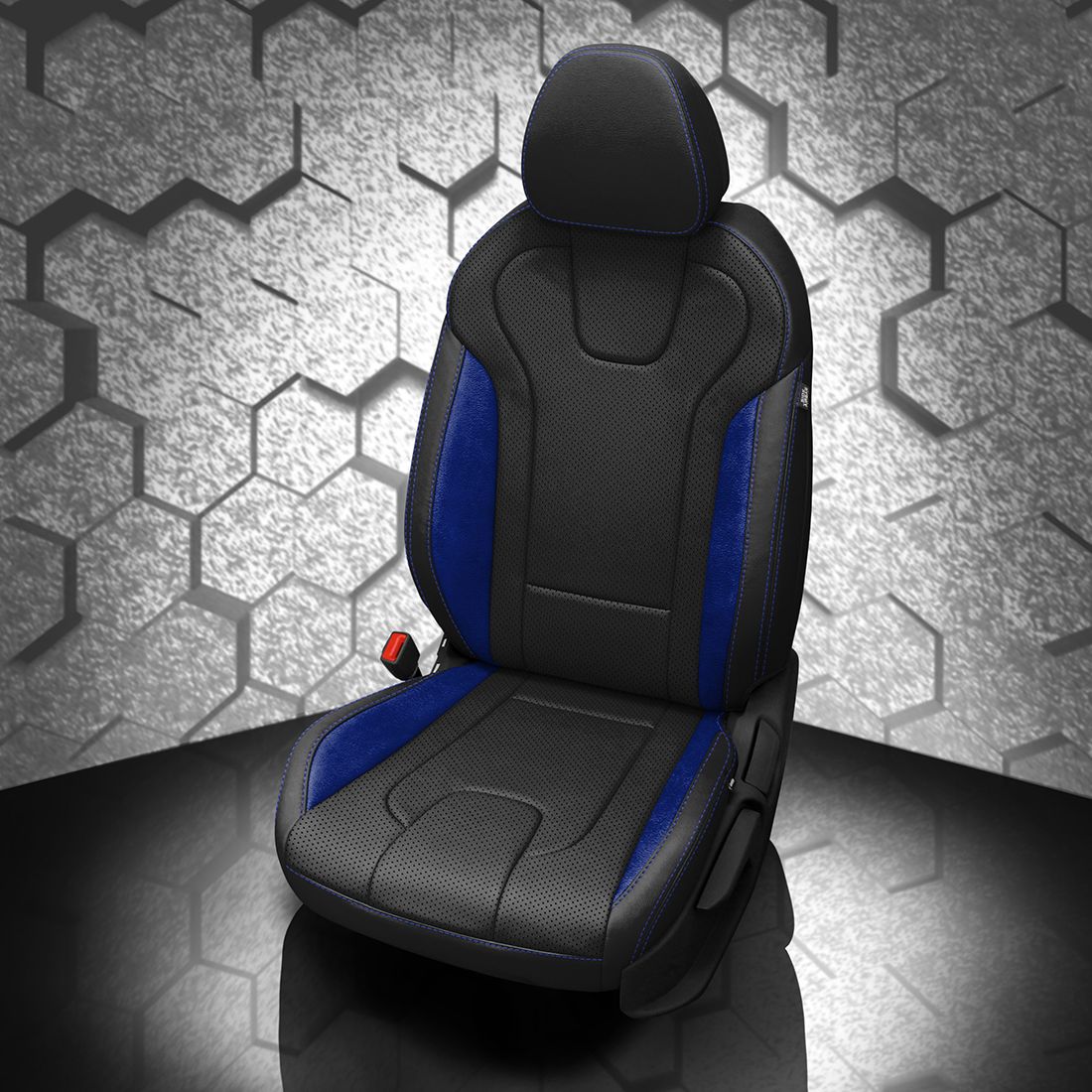 BLACK wrap, ~3037 SAPPHIRE Wings, Perf Body, COBALT contrast all stitch