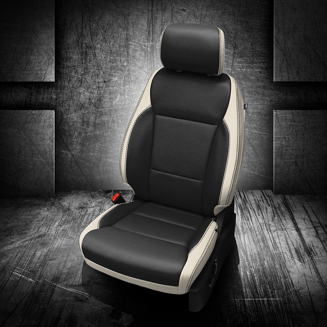PEARL wrap, BLACK Center, Perf Inserts & Wings, BLACK contrast all stitch, BLACK wings