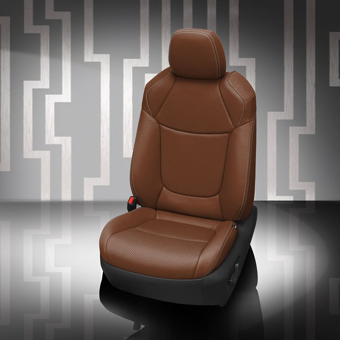 MAHOGANY wrap, Perf Body, SILVER contrast all stitch