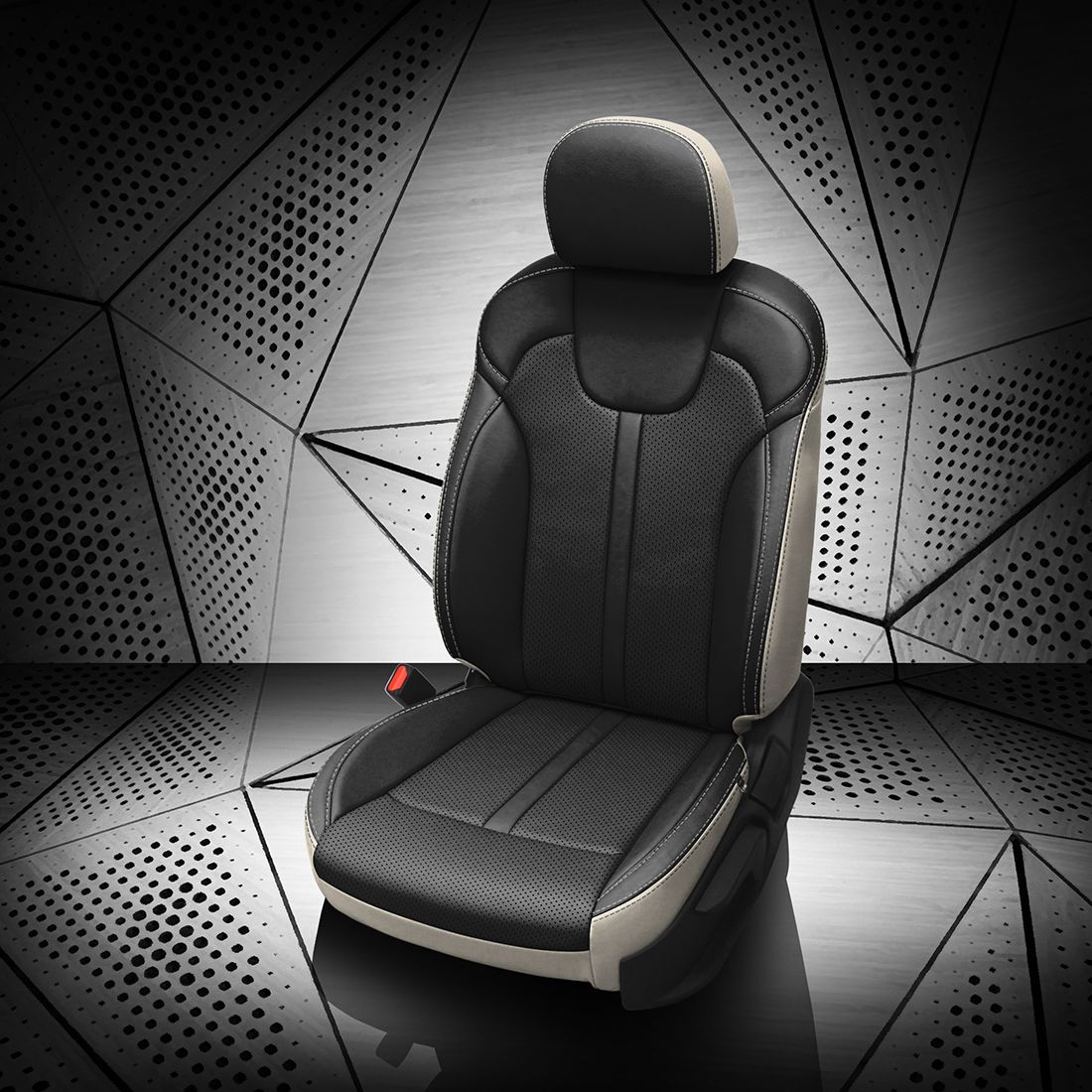 PEARL wrap, BLACK Facing, Perf Combo & Wings, LAPIS contrast all stitch