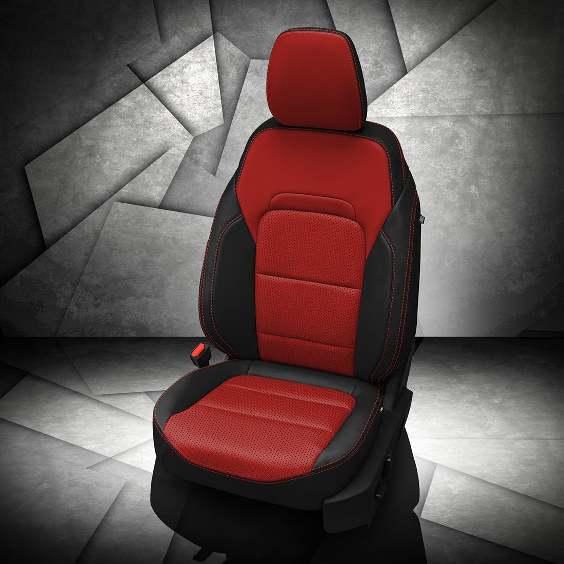 BLACK wrap, RED Center, Perf Combo, RED contrast all stitch