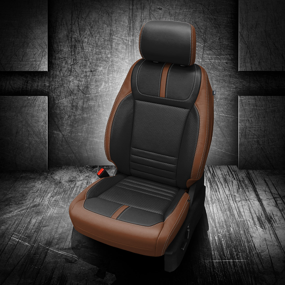MAHOGANY wrap, BLACK Center, Perf Inserts & Wings, LUNAR GREY contrast all stitch, BLACK wings