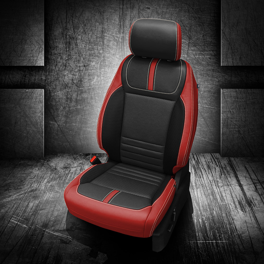 RED wrap, BLACK Center, Perf Inserts, PEARL contrast all stitch, C SHADOW wings