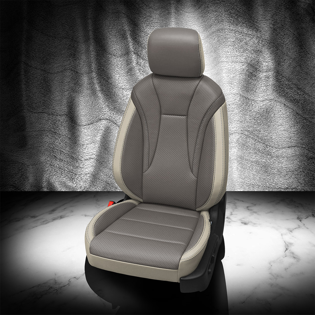 ALABASTER wrap, ASH Center, Perf Body & Wings, ASH contrast all stitch, ASH wings