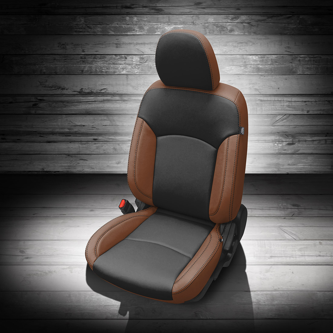 MAHOGANY wrap, BLACK Center, BLACK contrast all stitch