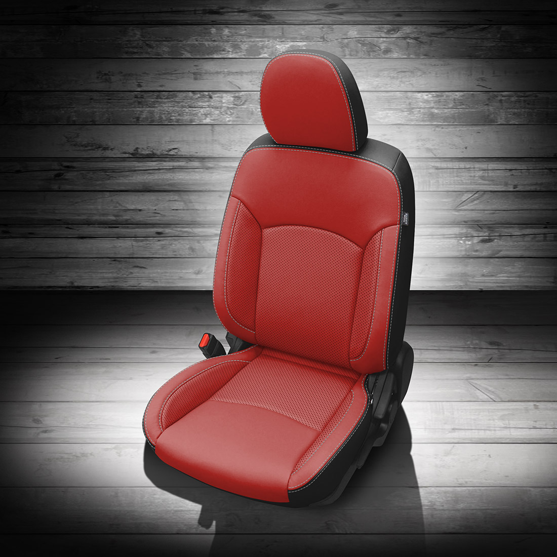 BLACK wrap, RED Facing, Perf Inserts & Wings, SILVER contrast all stitch