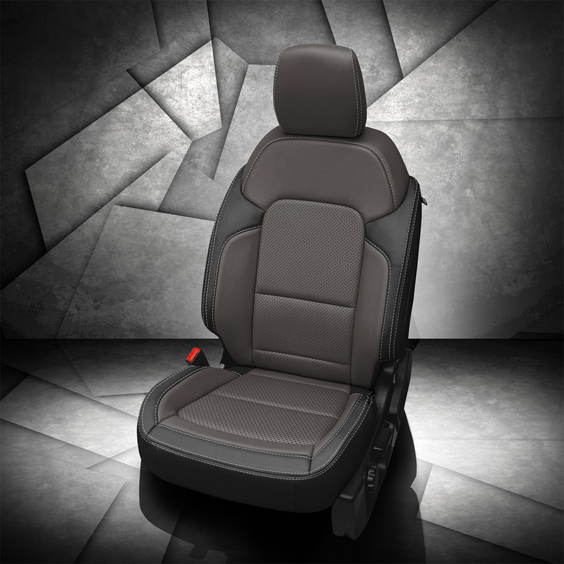 BLACK wrap, LT GREY Center, Perf Inserts, STONE contrast all stitch, LT GREY wings