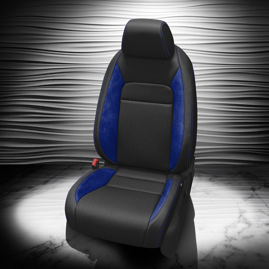 BLACK wrap, ~3037 SAPPHIRE Wings, Perf Combo, COBALT contrast all stitch