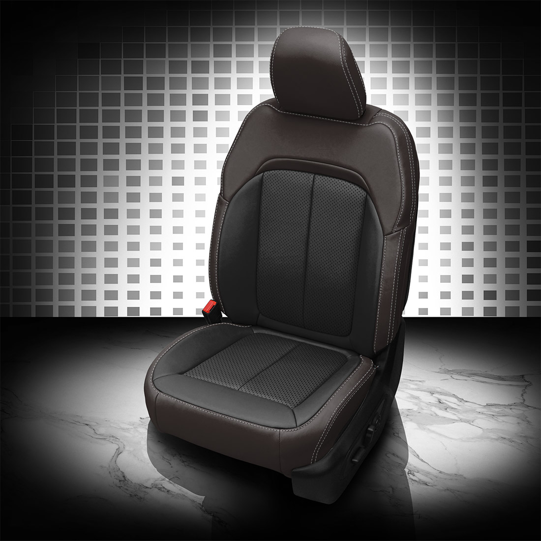 DRK BROWN wrap, BLACK Combo, Perf Inserts, SILVER contrast all stitch, BLACK wings