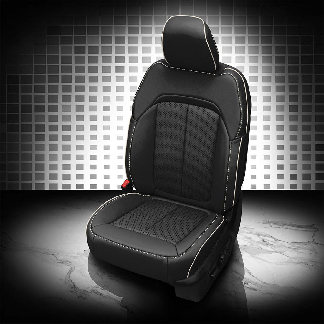 BLACK wrap, Perf Inserts, PEARL piping