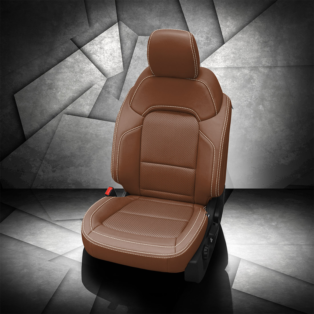 MAHOGANY wrap, Perf Inserts, PEARL contrast all stitch