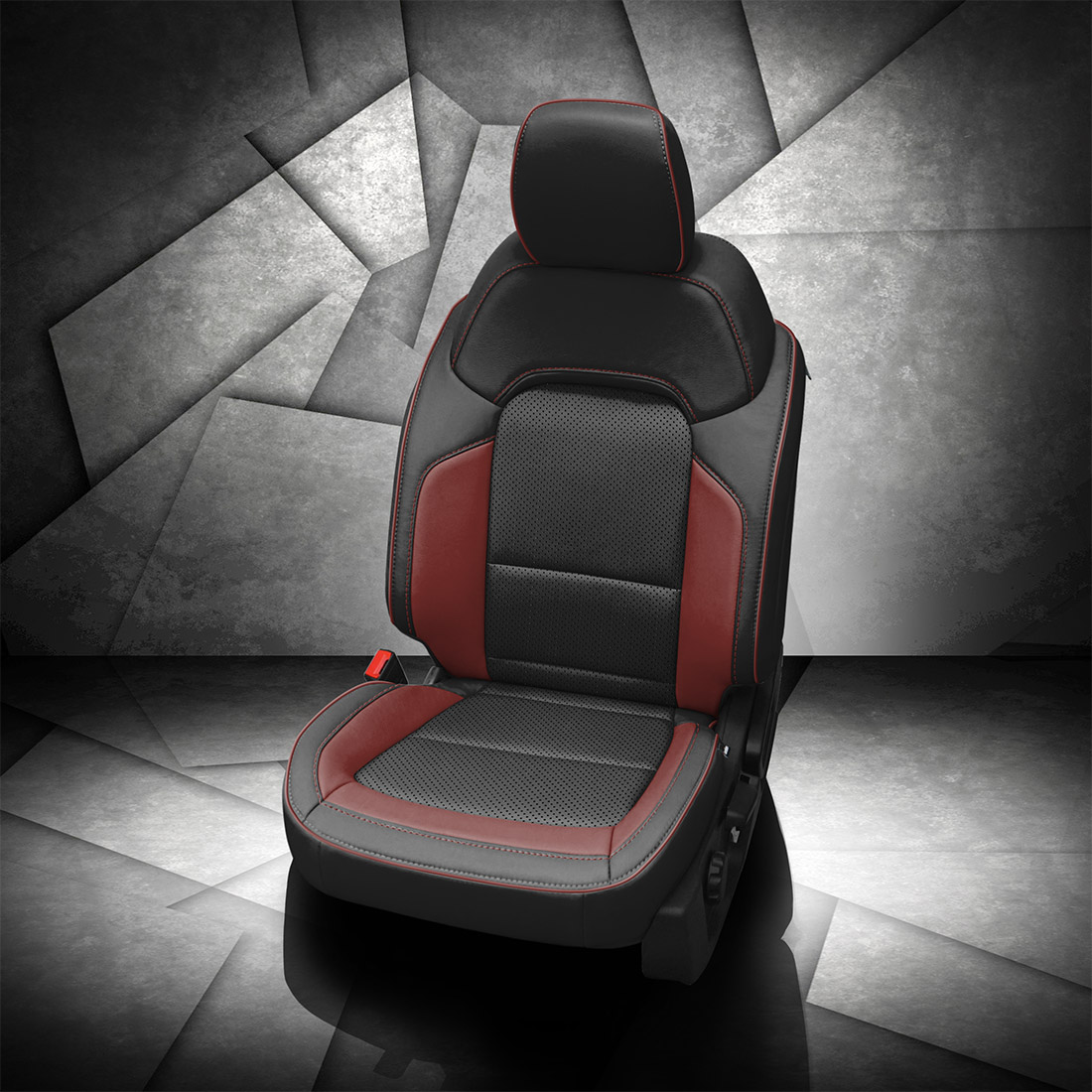 BLACK wrap, MED RED Wings, Perf Inserts, MED RED piping