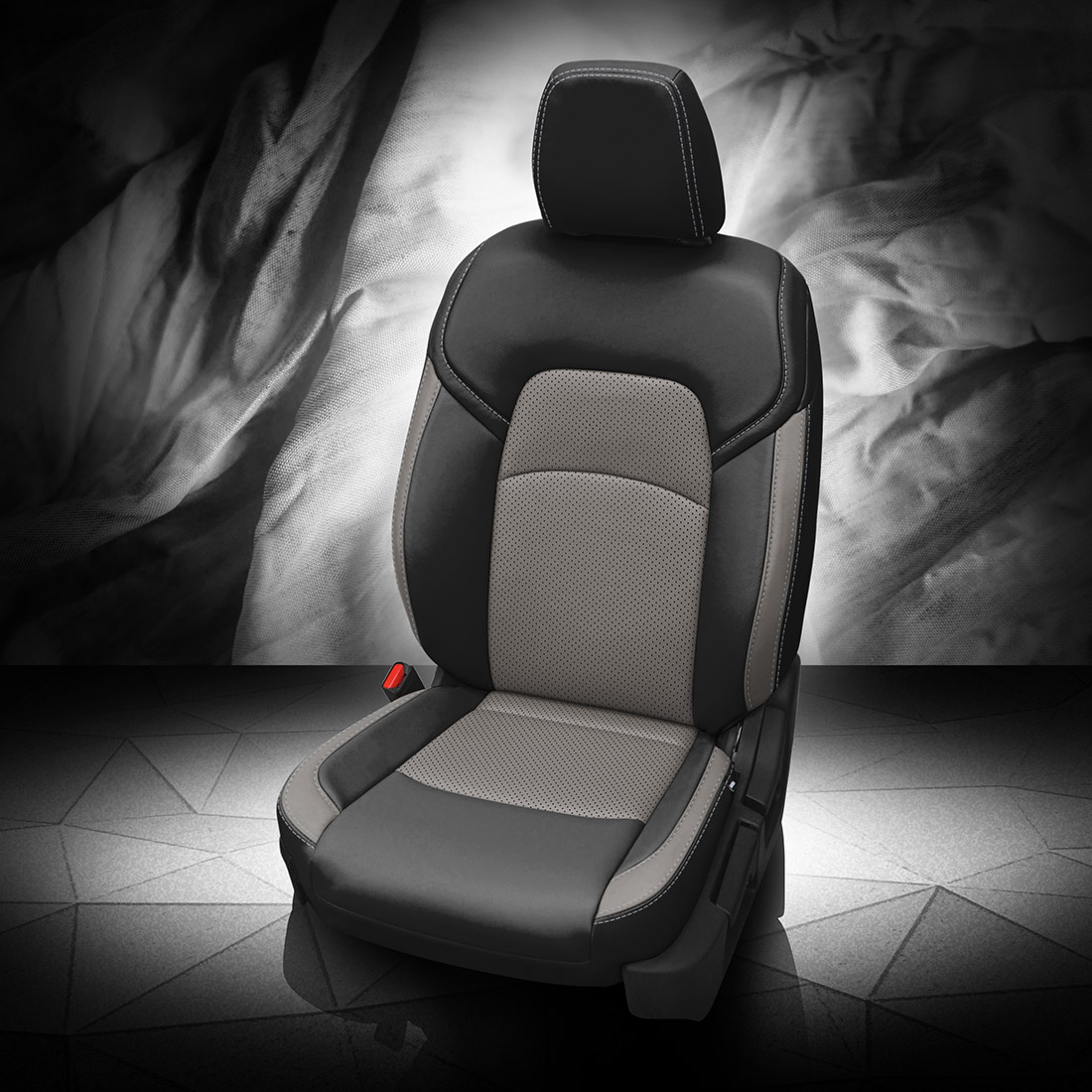 BLACK wrap, ASH Insert, Perf Inserts, SILVER contrast all stitch, ASH wings