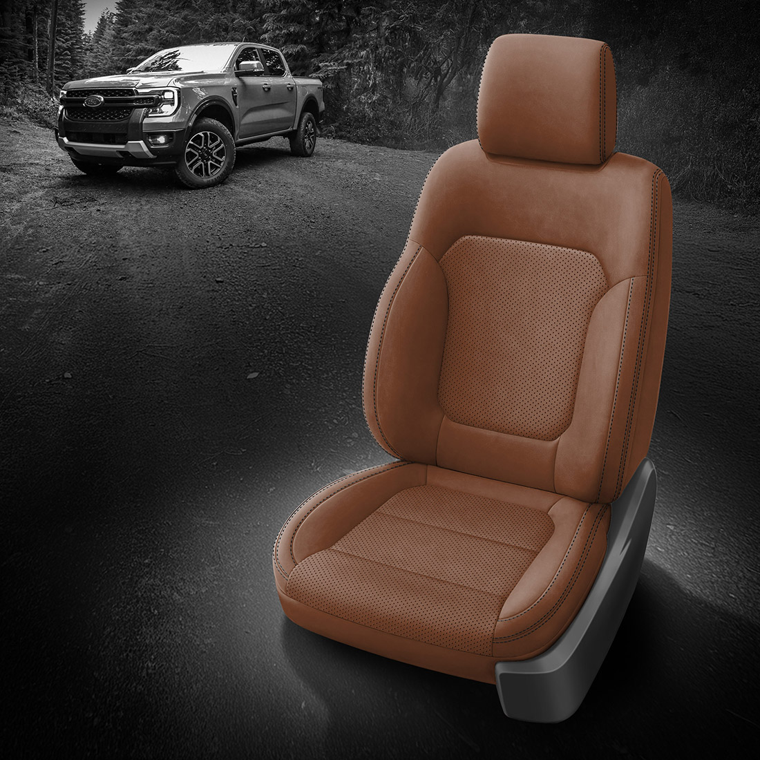 MAHOGANY wrap, Perf Combo, BLACK contrast all stitch