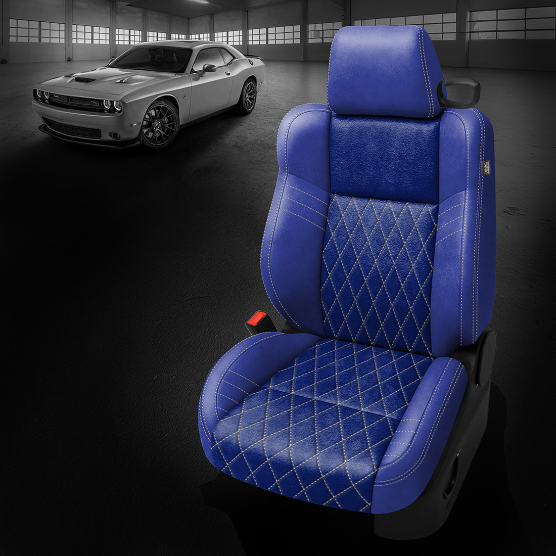 COBALT wrap, ~3037 SAPPHIRE Body, SILVER contrast all stitch, Tek Stitch SINGLE DIAMOND COMBO, SILVER TekColor
