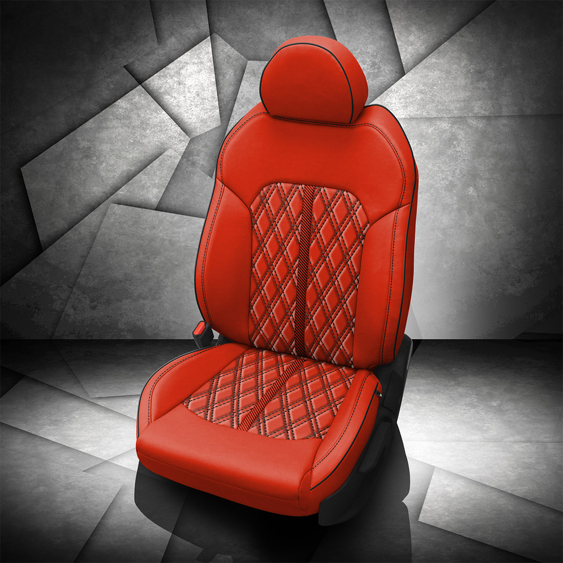 SALSA wrap, C CRIMSON Wings, BLACK piping, Tek Stitch DOUBLE DIAMOND INSERTS, BLACK TekColor