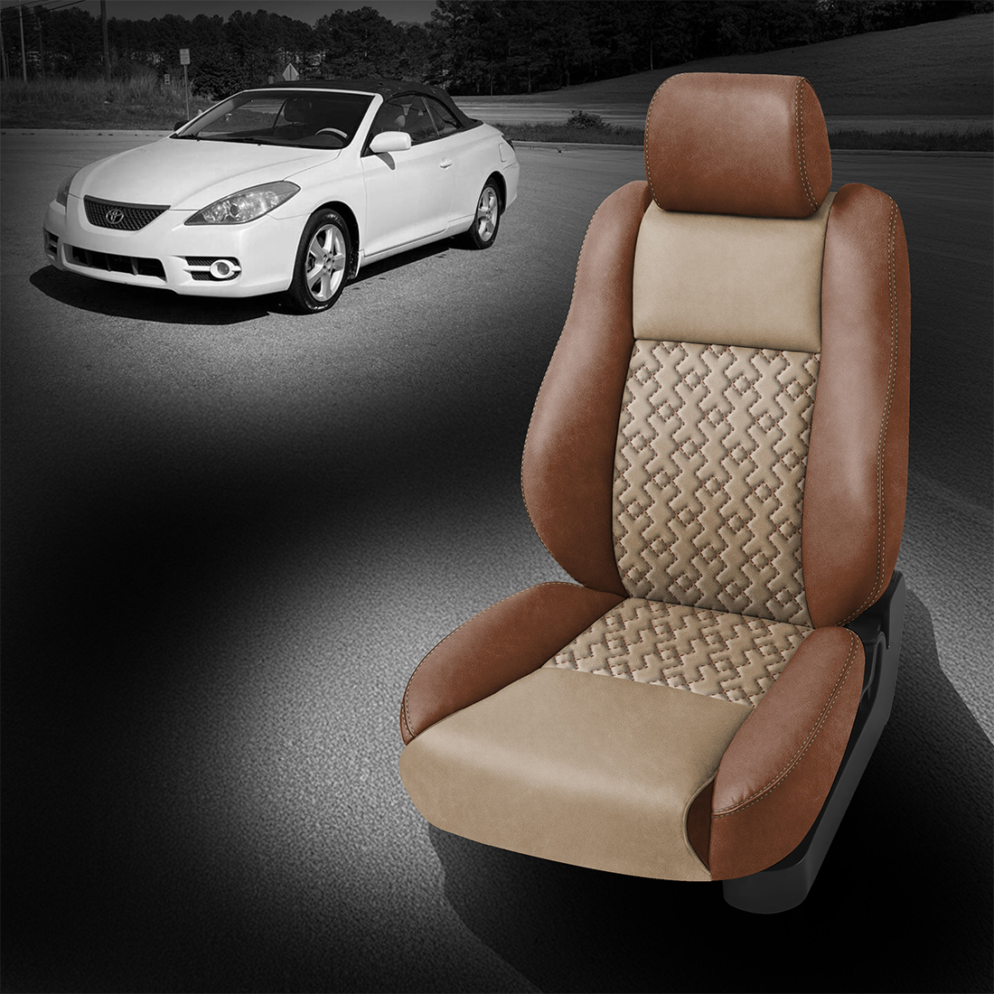 MAHOGANY wrap, IVORY Body, IVORY contrast all stitch, Tek Stitch QUADSTAR INSERTS, MAHOGANY TekColor