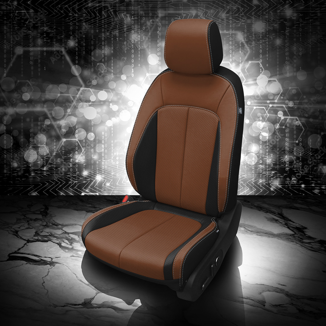 BLACK wrap, MAHOGANY Facing, Perf Combo & Wings, SILVER contrast all stitch, BLACK wings