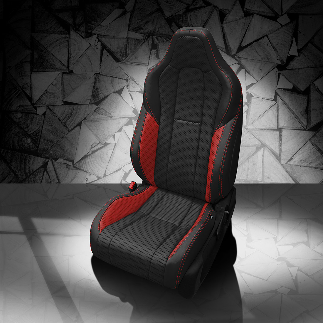BLACK wrap, RED Wings, Perf Body & Wings, RED contrast all stitch