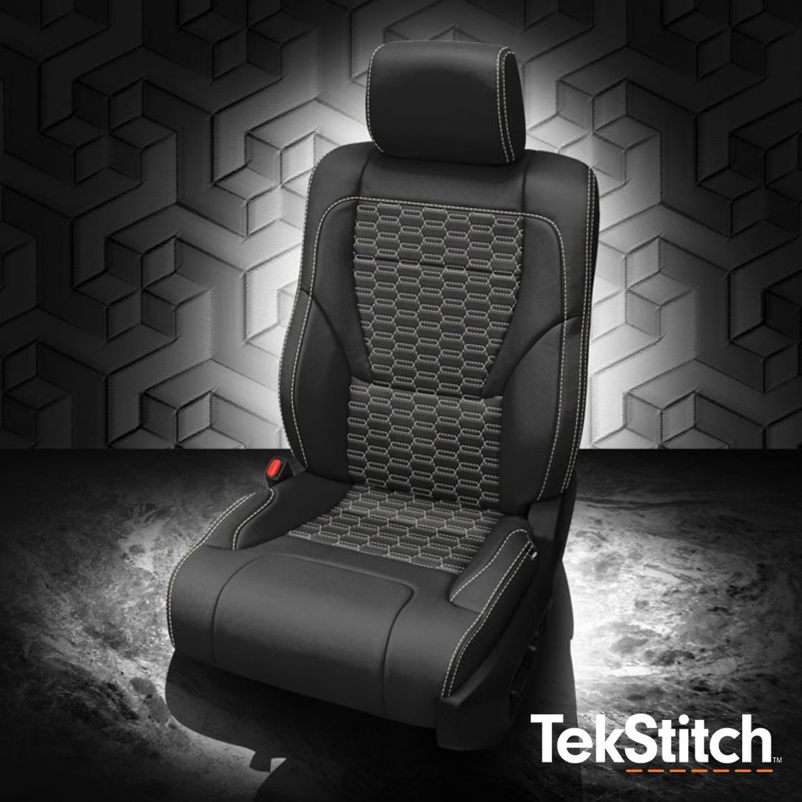 BLACK wrap, BONE contrast all stitch, TekStitch Double hex inserts, BONE TekColor